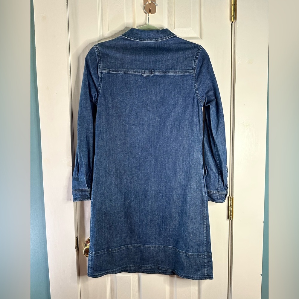 Boden Denim Shirt Dress Size Blue Chambray Long Sleeve 4R - Picture 2 of 7